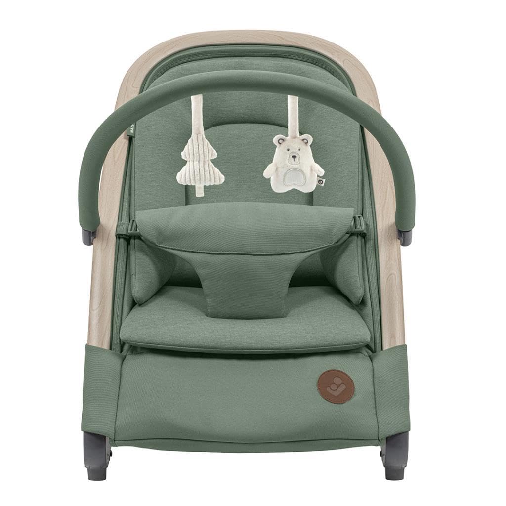Maxi-Cosi Kori 2-in-1 Ergonomic Baby Bouncer Chair with Toy Arch, 0-2 Years, up to 15 kg, Newborn Bouncer, 3 Recline Positions, Easy-in Harness, Lightweight & Compact, Newborn Pillow, Beyond Green