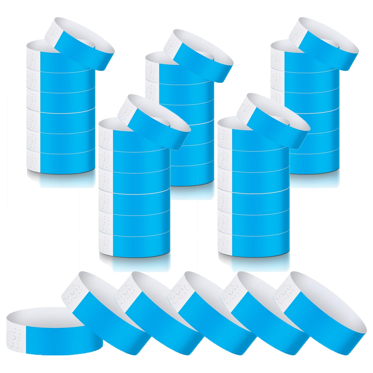 ZhongShuang 500Pcs Paper Wristbands for Events Festival Wristbands Wrist Bands Colorful Paper Like Bracelets for Events Parties Nightclubs Waterparks Music Concert (Blue)
