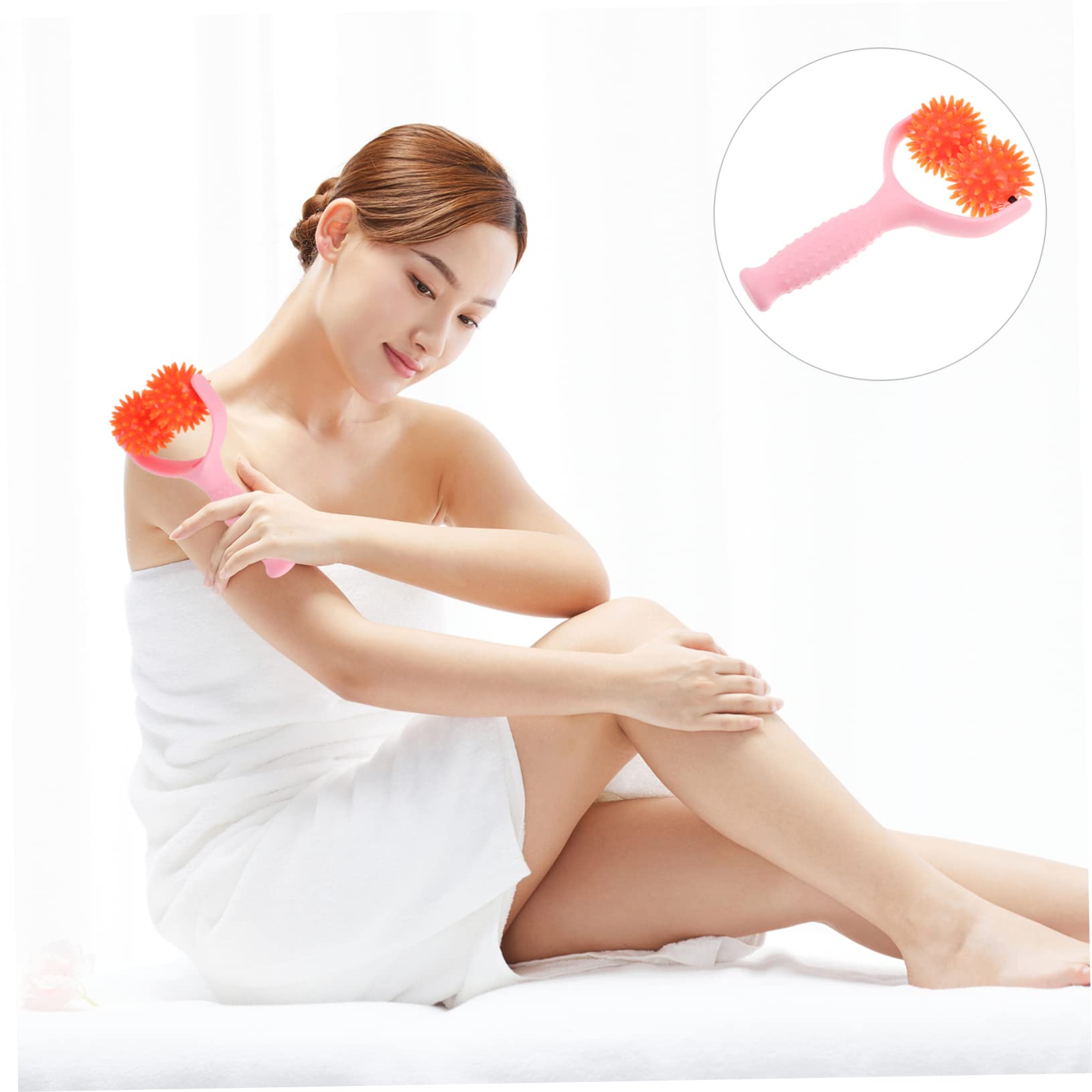 VALICLUD 2pezzi Massaggiatore Muscolare Portatile Per Spalle Roller Massaggiante Rosa Per Relax e Muscolare Strumento Drenante Fitness Per