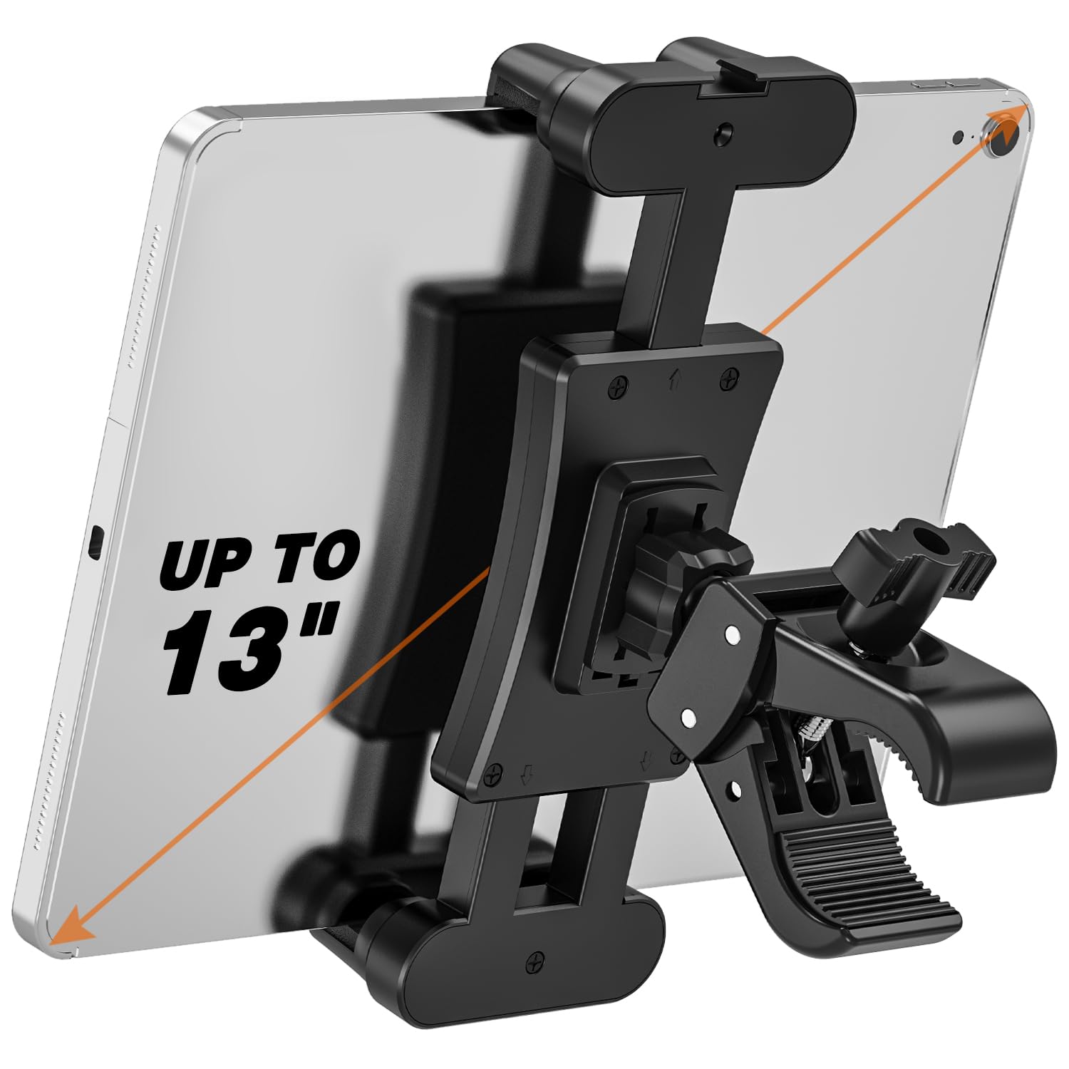 JUBOR Spin Bike Tablet Holder 360 Rotation Tablet iPad Holder for Treadmill Stationary Bike Exercise Bicycle Microphone Stand