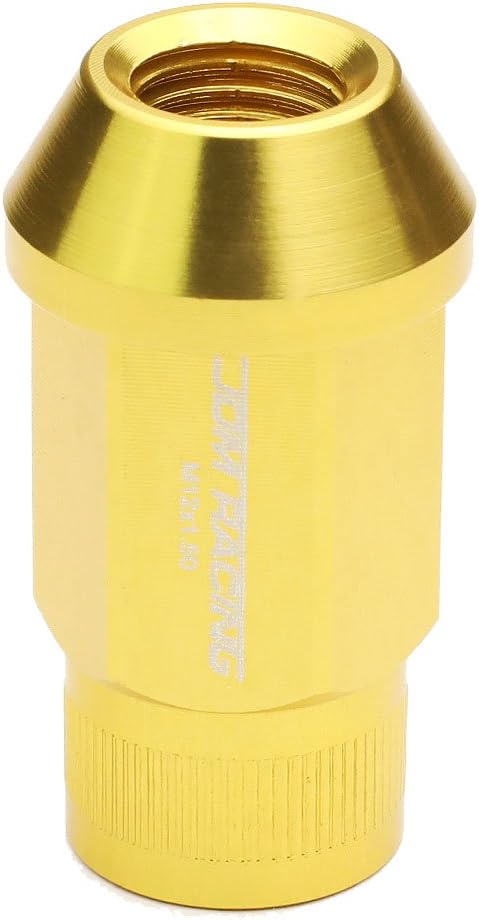 Auto Dynasty M12 x 1.5 Open End Wheel Lug Nuts with Deep Drive Extension, Aluminum Alloy, Gold 20-Piece