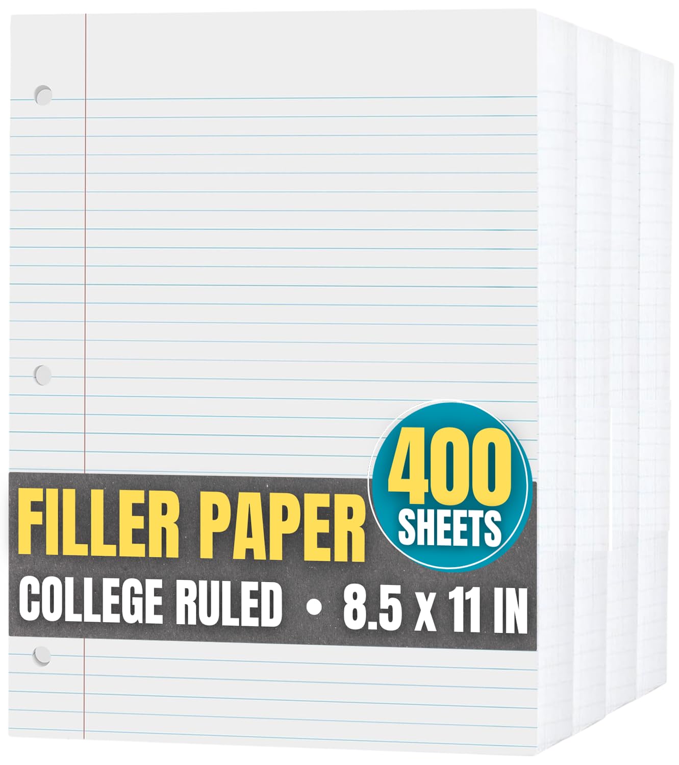 Ruled Filler Paper – 8.5 X 5.5 Inches, 3-Hole Punched, Mylar-Reinforced – 100 Sheets, Made In USA - View #10