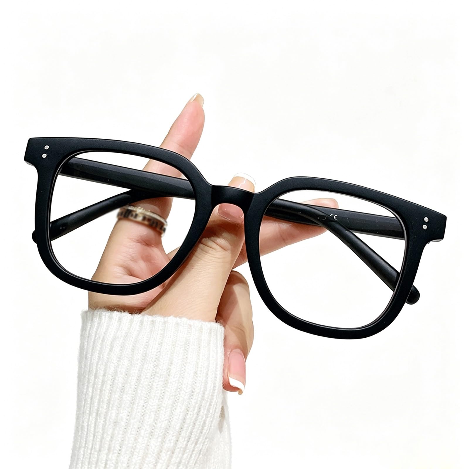 Montature for Occhiali Unisex Occhiali da Vista con Montatura Quadrata con Bordo Intero Lenti AC Anti-Blu Occhiali for Computer Decorativi Vintage(Matte Black)