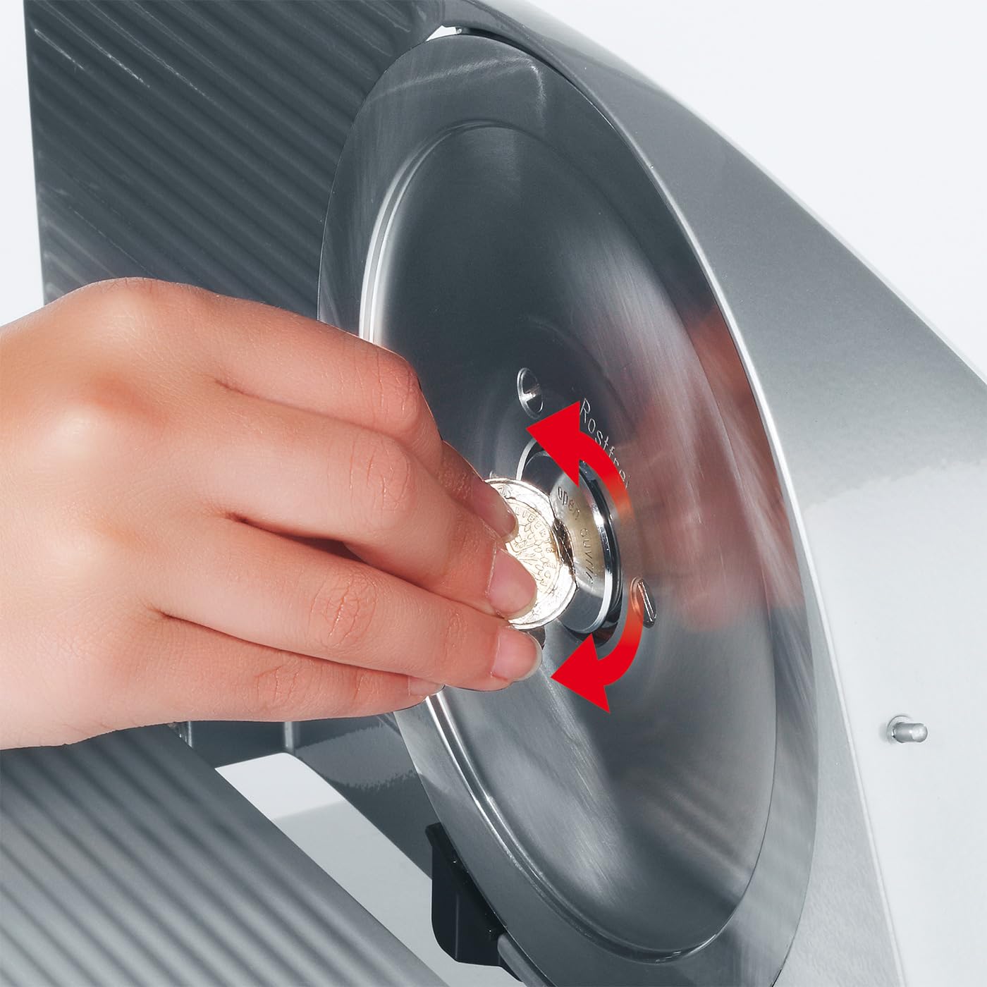 GRAEF Master M90 Affettatrice Made in Germany, inclinabile 30°, lama piena Ø170 mm, taglio 0–20 mm, 170W, metallo, argento