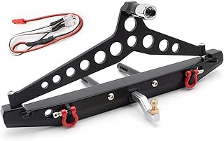 LCX Racing 1/10th RC Crawler Car CNC Machined Aluminum Alloy Rear Bumper for RC Car TRX4 TRX-4 Axial SCX10 II 90046 90047 D90, Upgrades Parts Accessories