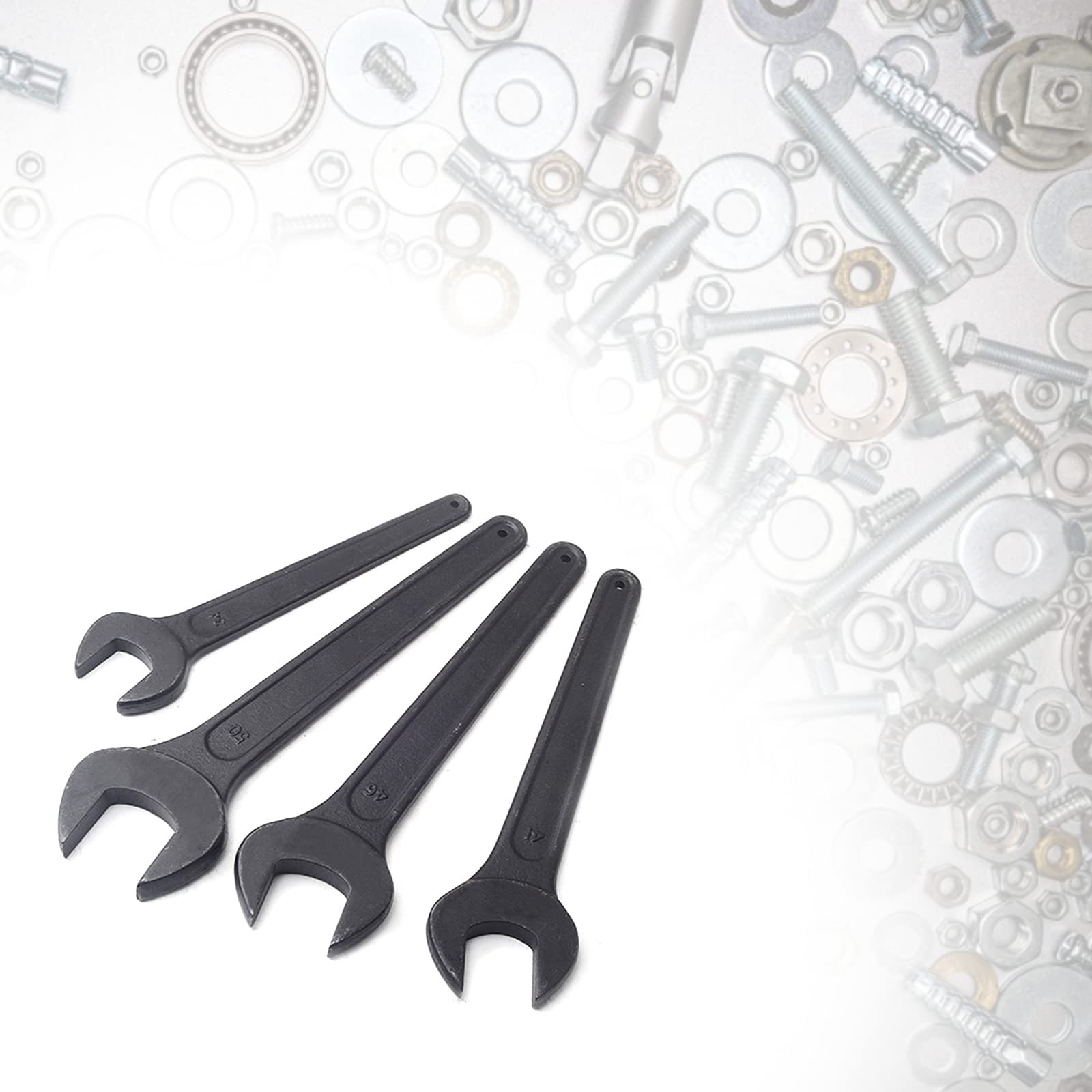 BOLOUY Heavy Duty Single Open End Wrench Black Carbon Steel Spanner Tool 17mm 18mm 19mm 21mm 22mm 24mm 27mm 30mm 32mm 46mm