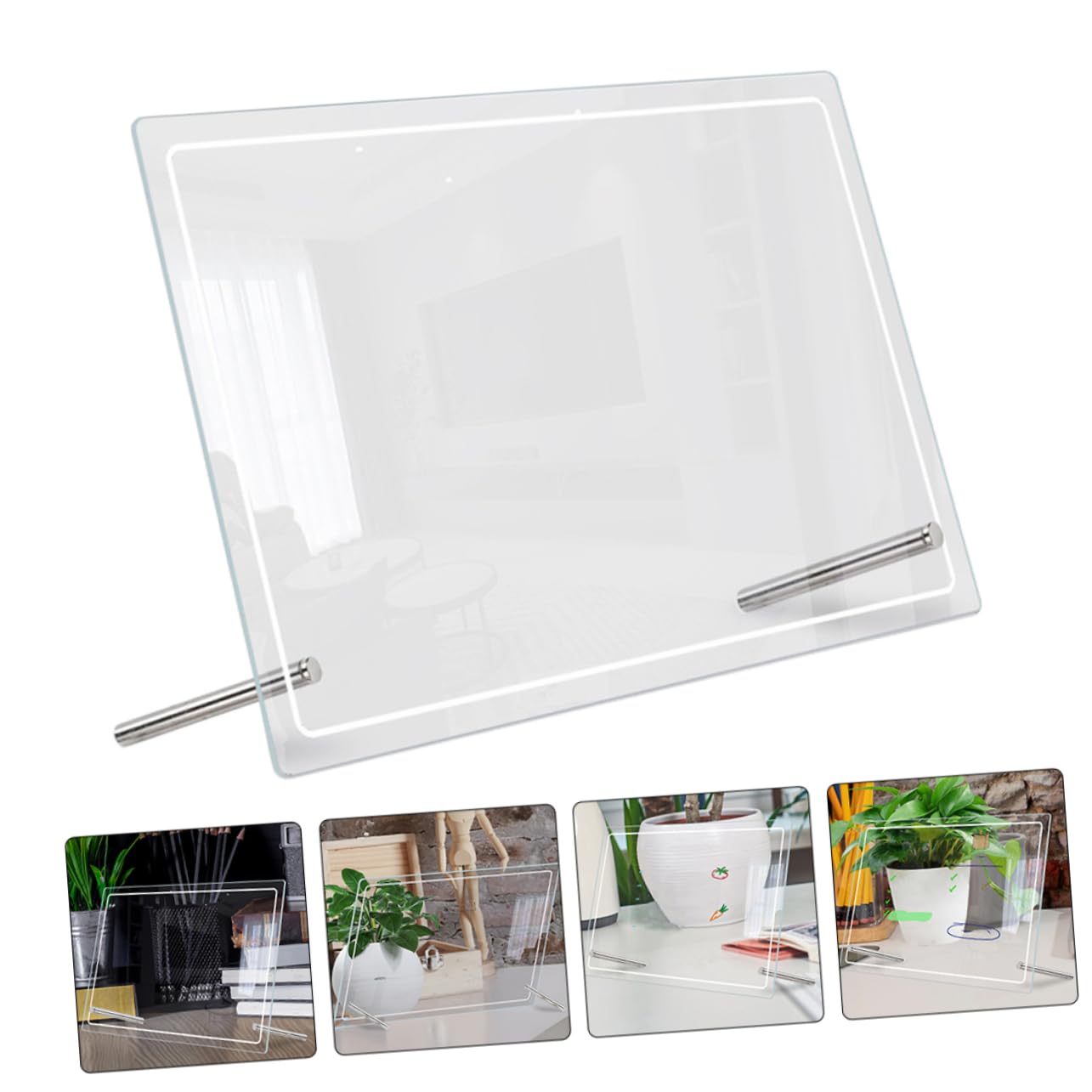 2 Stück Acryl Tisch Whiteboard für Schreibtisch Planung