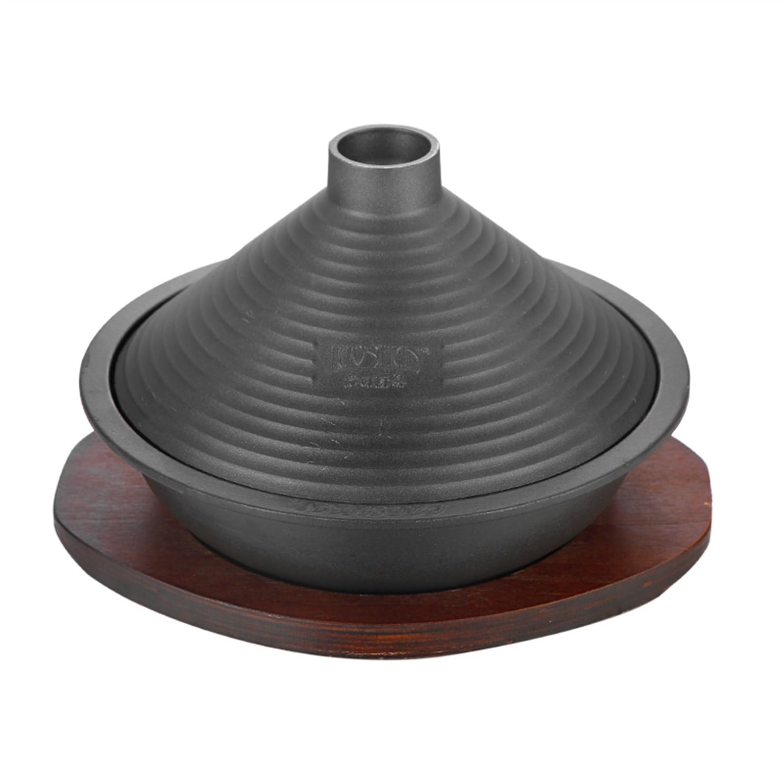 Plat Tajine Ensemble avec Socle pour Hôtels Restaurants Fonte Tajine Marocain Cuisine Fruits de Mer pour Gaz Cuisinières électriques(26cm)