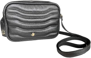 Bolsa Alça Transversal Feminina Design Baú Box Bag Cactu's Couro Bovino Legítimo Fashion Preta