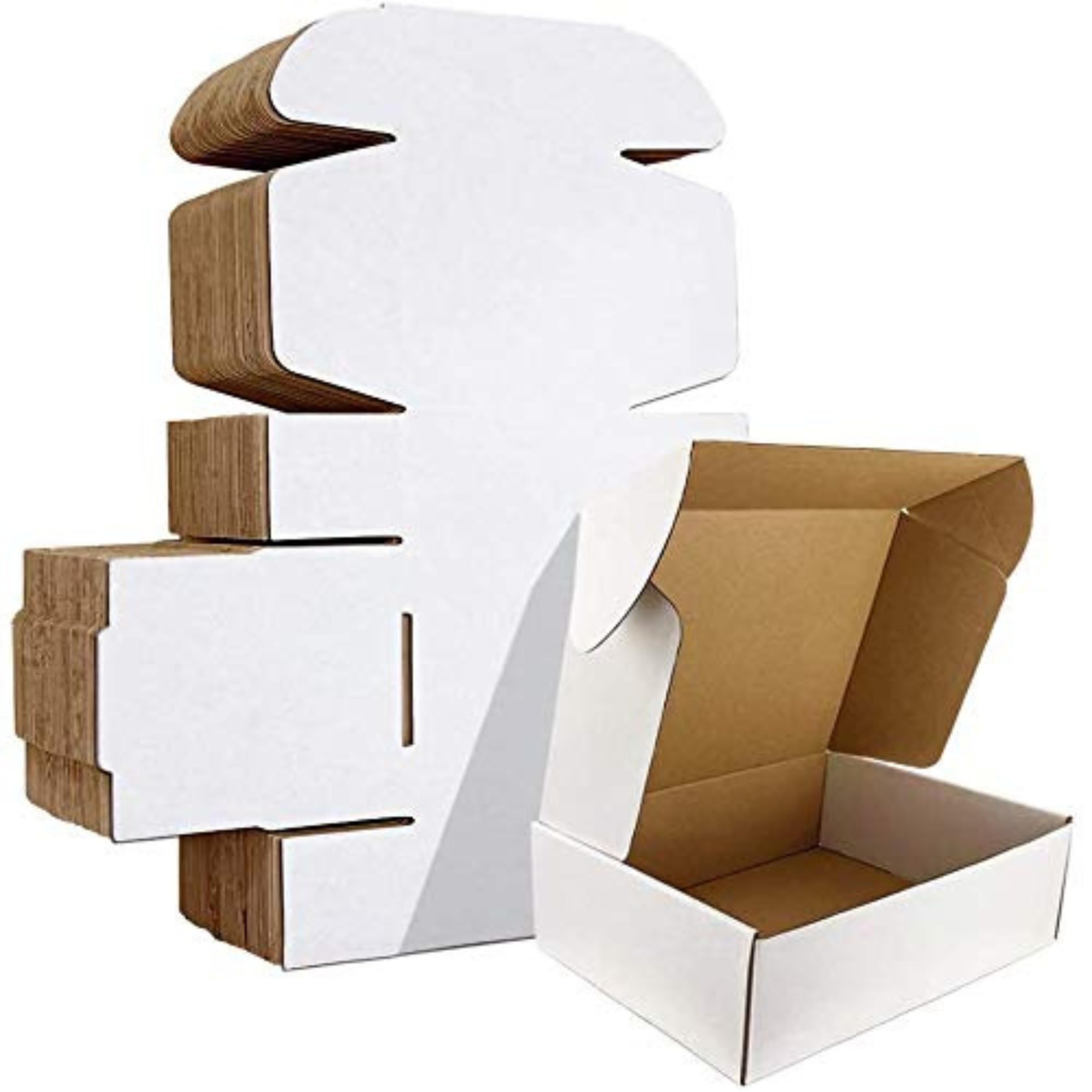 MM WILL CARE White Corrugated Shipping Boxes, 7x7x2 Inch, 3-Ply Self-Locking Cardboard Mailing Boxes for E-commerce and Gift Packaging (Pack of 1)-image-11