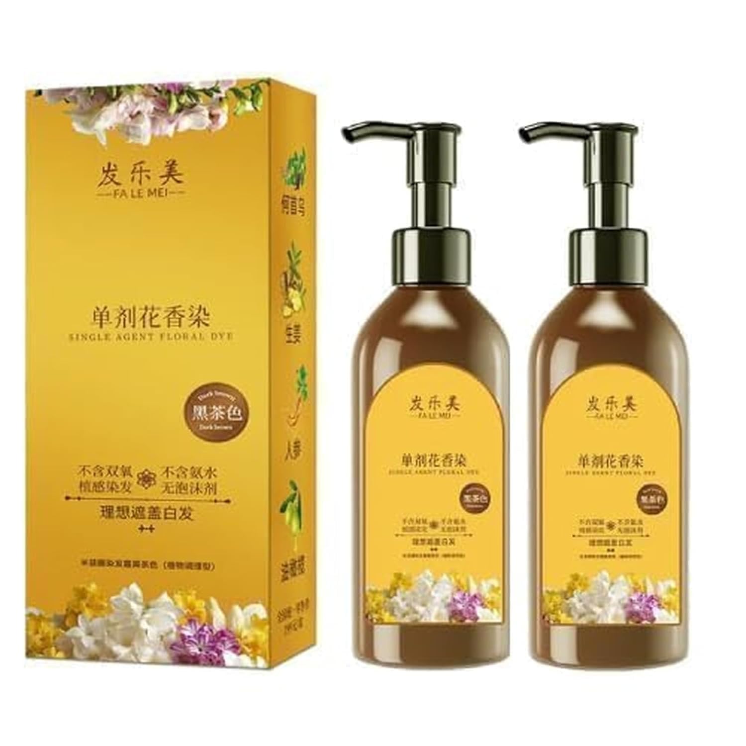 Herbal 3-in-1 Hair Dye Shampoo for Grey Hair Natural Black 100ml (pack of 2)-image-22