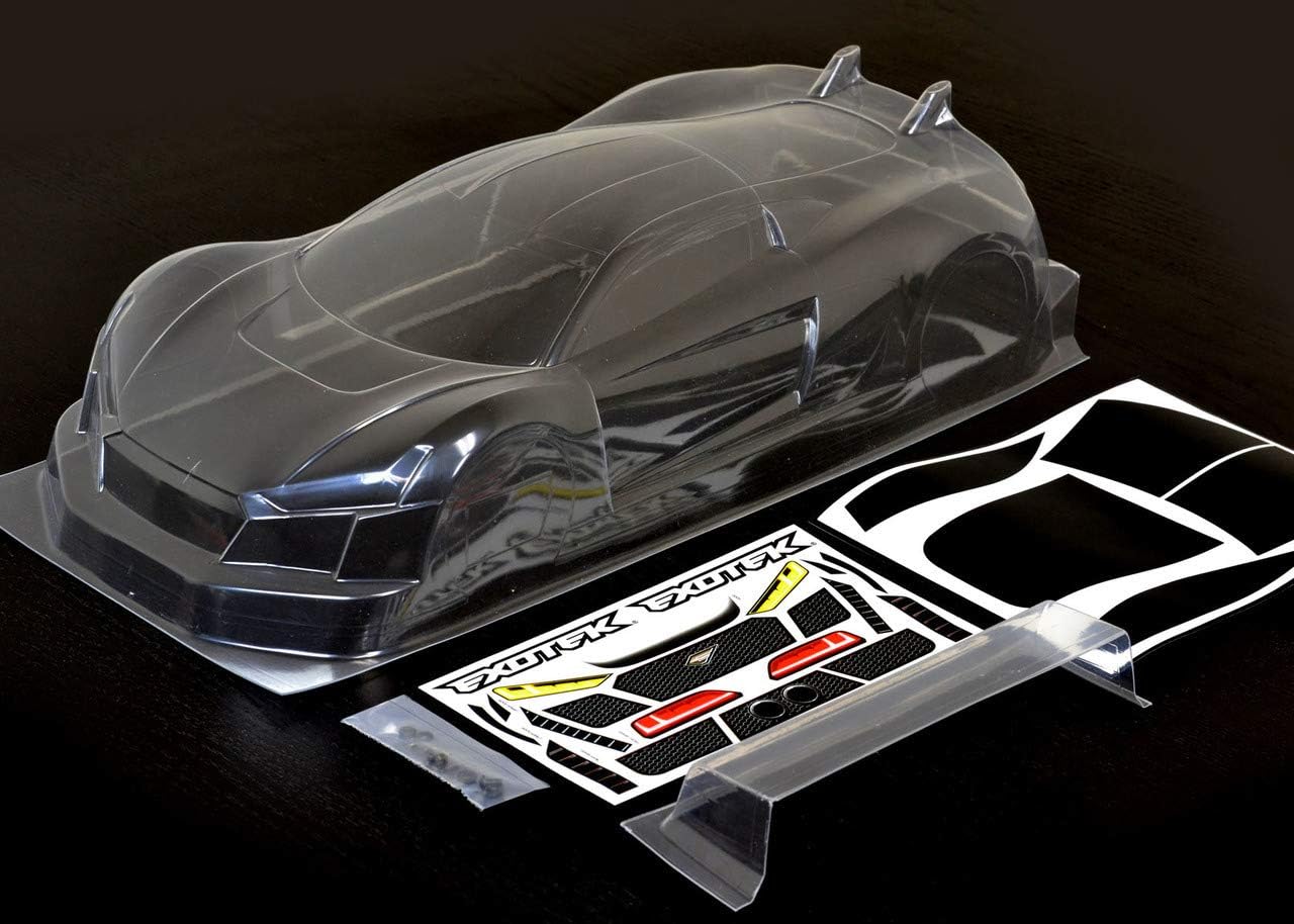 Exotek Racing 1863 R TEK 1/10 USGT Race Body, Clear Lexan with Wing