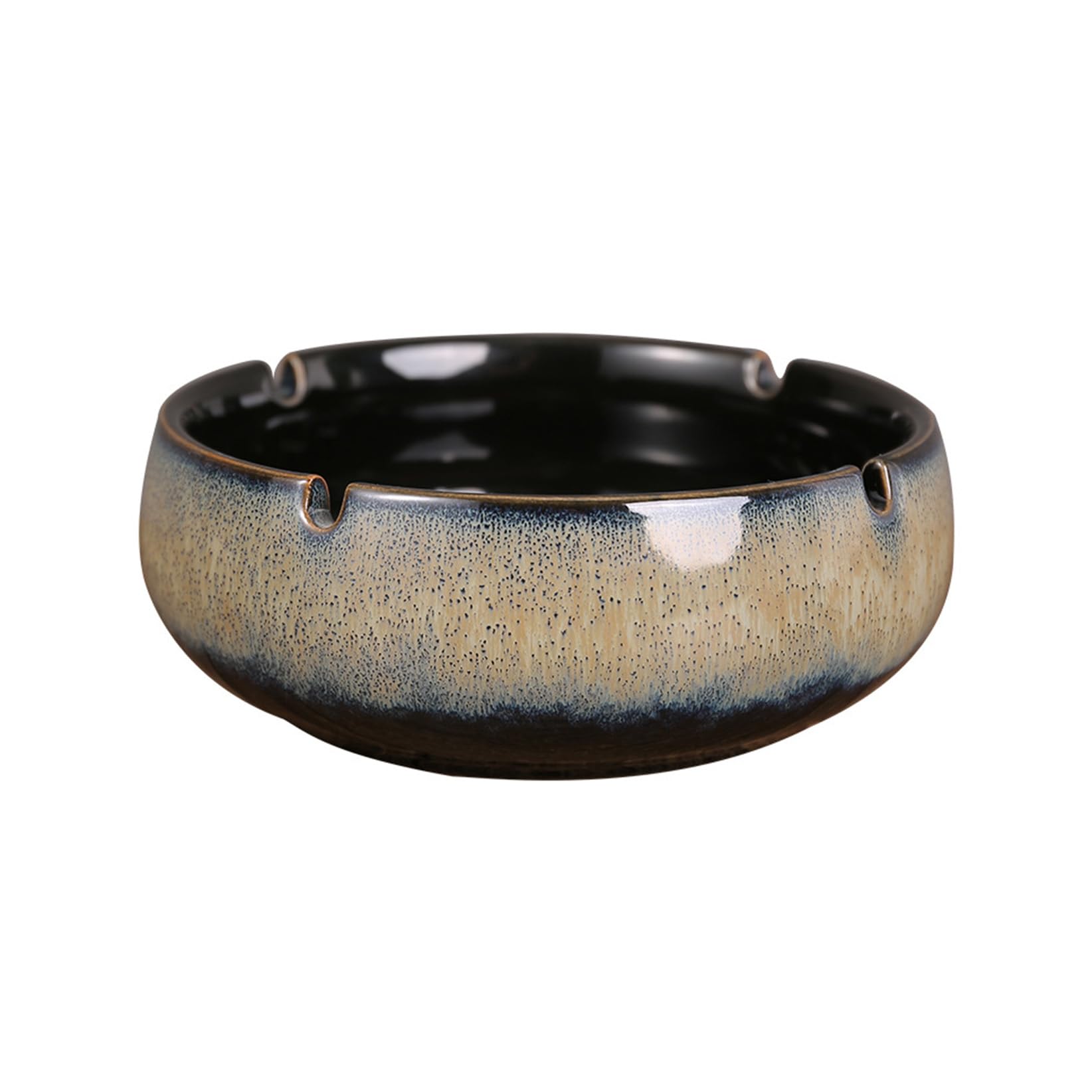 Okrągła duża ceramiczna popielniczka do użytku wewnątrz i na zewnątrz, ceramiczna popielniczka do domu, biura, sztuki, dekoracji, hotelu, restauracji, baru, przenośna, piękny prezent, niebieska