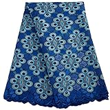 KAJURUI African Lace Fabric French Tulle Cotton Fabric 5 Yards Swiss Voile Lace Fabric for Wedding Sewing