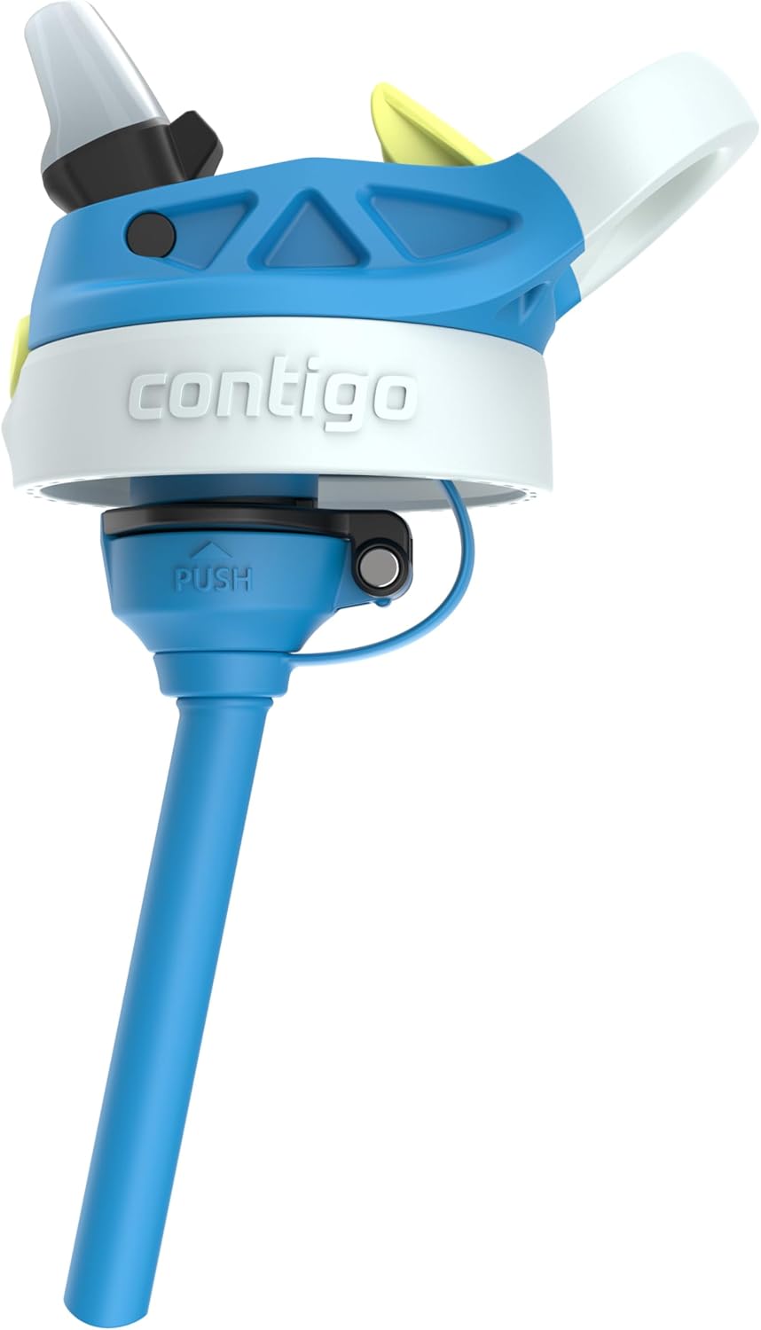 Contigo Autospout Water Bottle with Straw 13 oz Blue Poppy/Glacier - Image 5