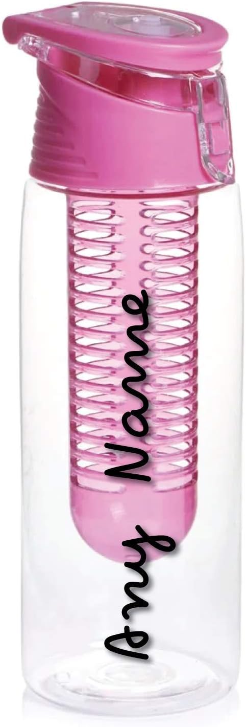 Personalised Water Bottle 700ml With Removable Fruit Infuser Water Bottle Add ANY Name Perfect For Gym, Kids, School Any Occassion