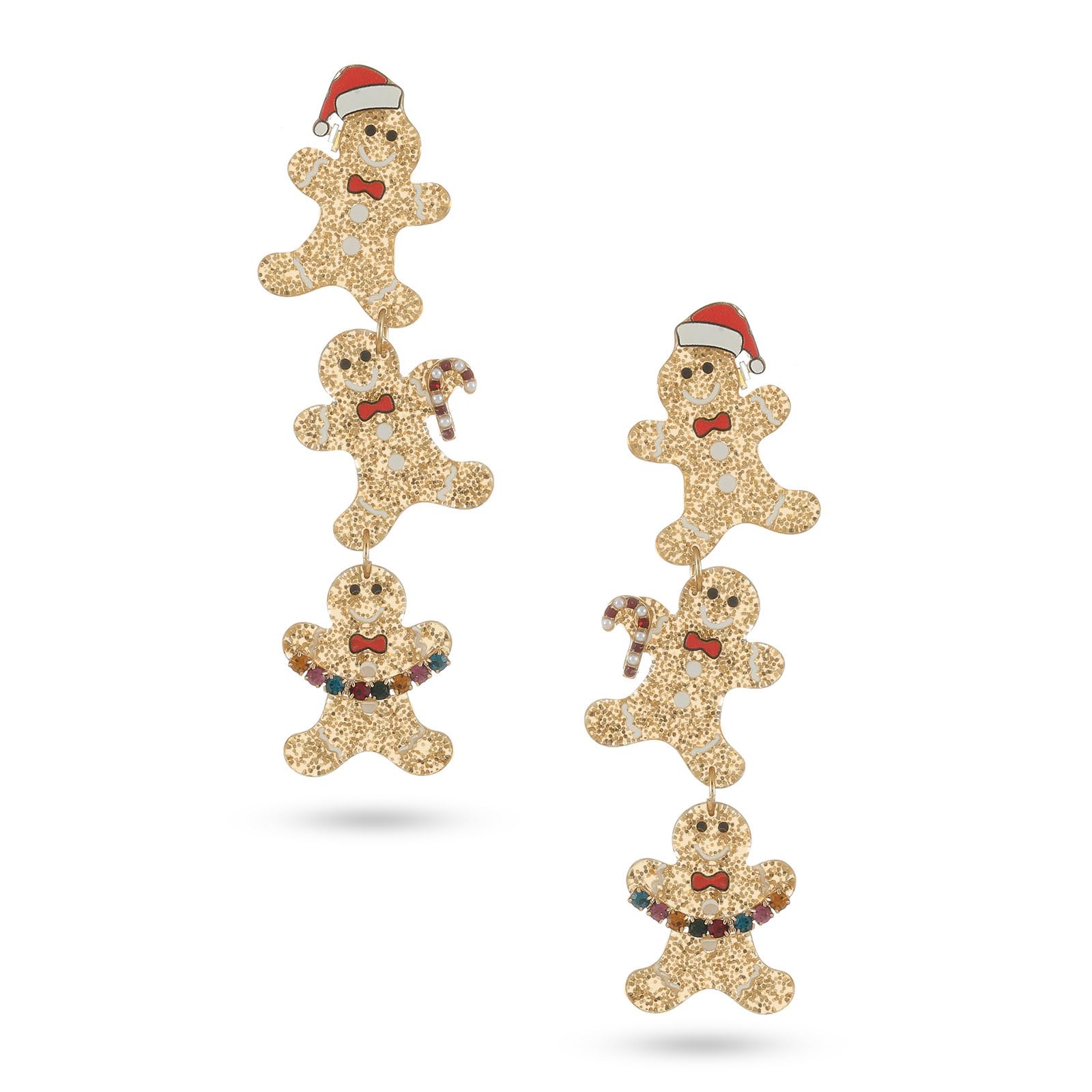 Christmas Dangle Earrings for Women|Xmas Tree Cup Bear Gingerbread Man Santa Claus Wreath Earrings for Women | Festive Gifts Holiday Accessory