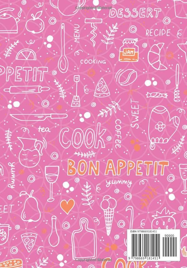 RECIPES COOKBOOK: My Favorite Recipes | Blank recipes books to Write In | Collect the Recipes You Love in Your Own Custom Cookbook with Blank Recipe ... Pink Geometric Circles Pattern Background) image 2