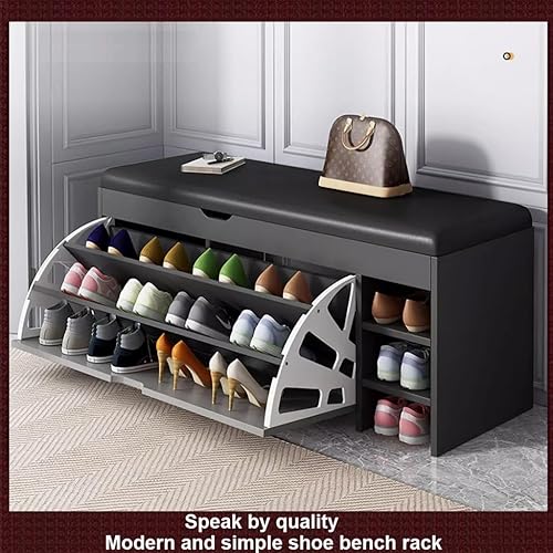 Miniatura 5 de Taburete de almacenamiento para zapatos, marco vintage en forma de cubo, taburete creativo de repuesto para zapatos con cojín de cuero, estante de