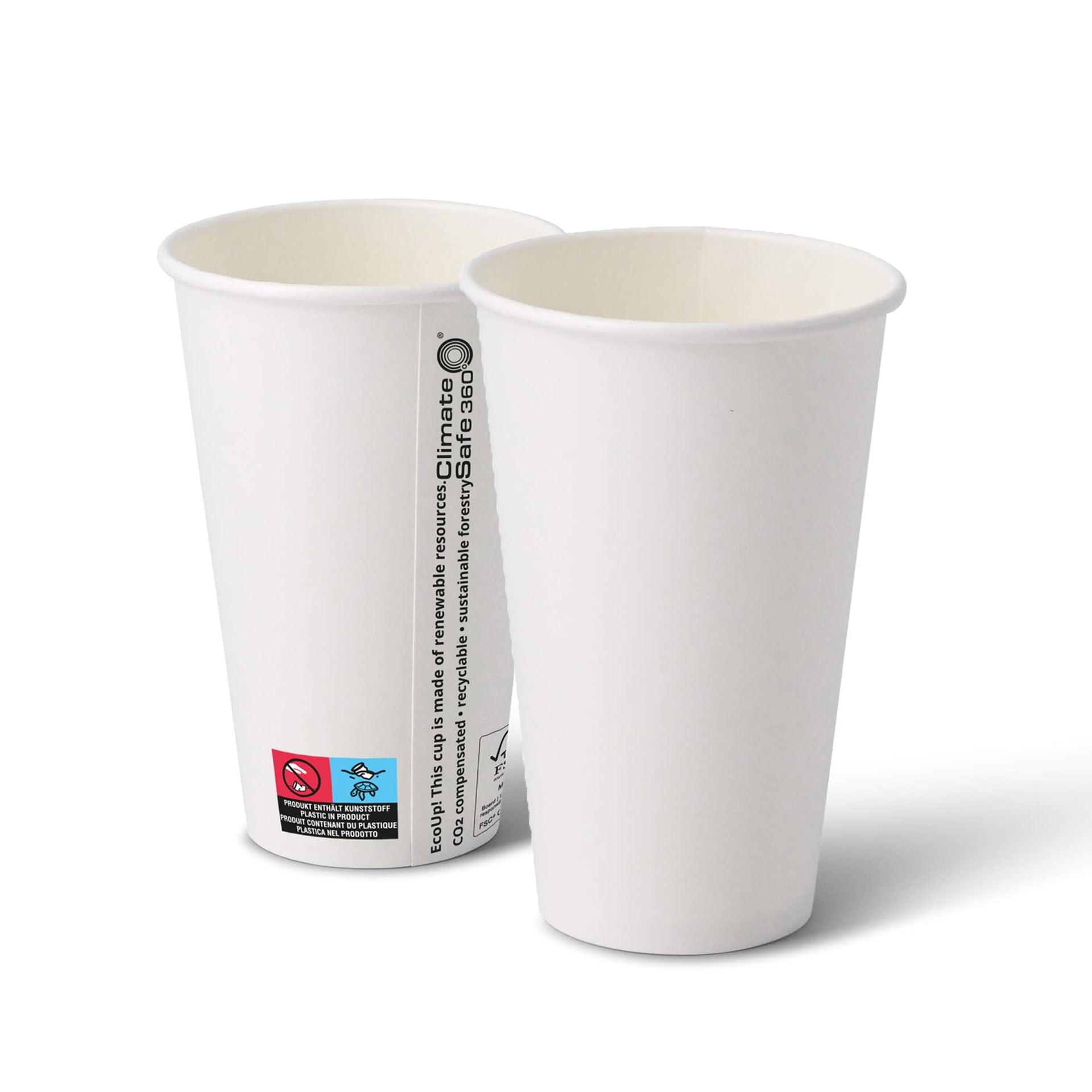 BIOZOYG Bicchieri di cartone 500 pezzi 400 ml - Bicchieri usa e getta per bevande calde - Alternativa ai bicchieri di polistirolo, bicchieri di carta