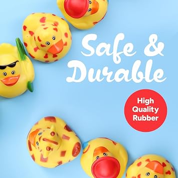 KAHEIGN 30Pcs Rubber Ducks, Random Assortment Ducks Bulk Mini Rubber Duckies Bath Toys with Mesh Carry Bag for Baby Kids Toddler Summer Beach Pool Toys Birthday Gifts Party Favors