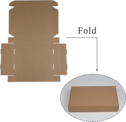 Miniatura 3 de Cajas de envío de 13 x 10 x 2 pulgadas, paquete de 25 cajas de cartón corrugado marrón para pequeñas empresas
