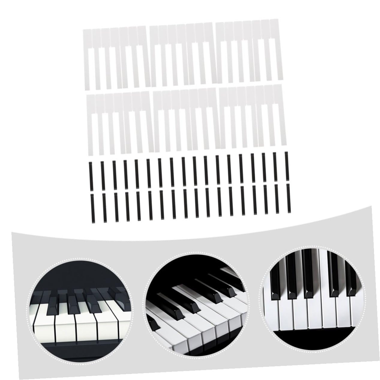 Cabilock Kit Profesional de 88 Piezas de Cubiertas Acrílicas para Teclas Claras de Piano Herramientas para Reparación y Reemplazo de Teclados, Adecuado para Mantenimiento Musical