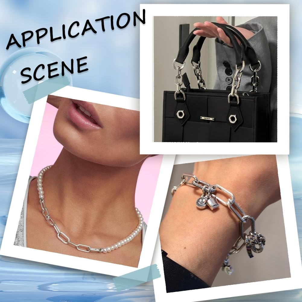 1 Box 18Pcs 3 Sizes Spring Oval Ring Clasp Carabiner Keychain Clip Alloy Silver Smooth Open Keyring Buckle Small Gate Rings for Purse Jewelry Making Bags Keychain Lanyard Supplies DIY Craft - Image 5