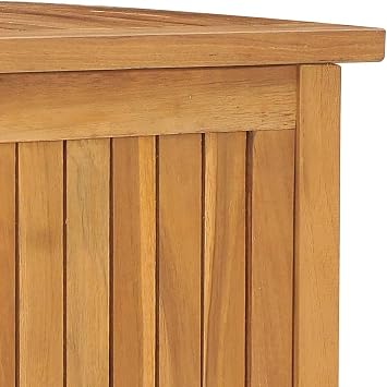 Patio Storage Box Outdoor Solid Teak Wood Deck Box Wooden Outdoor Storage Organization Box with Lid Storage Bench and Waterproof Lining for Garden,Patio,Backyard,59.1x19.7x21.7 -AA