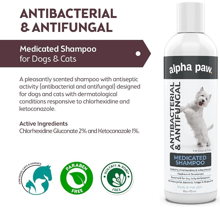 Antibacterial & Antifungal Shampoo for Dogs & Cats Contains