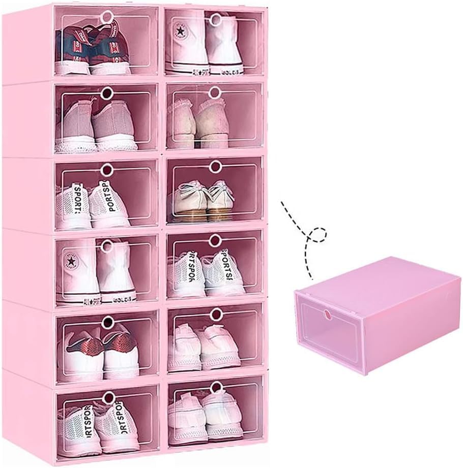 La Mejor Recopilación de Caja zapatera de plastico que puedes comprar esta semana. 44 VH HOME - Cajas de Almacenamiento de Zapatos Apilables de Plástico - Paquete de 12 Organizador de Zapatos Apilable, Contenedores Plegables para Zapatos, para Zapatos y Juguetes...
