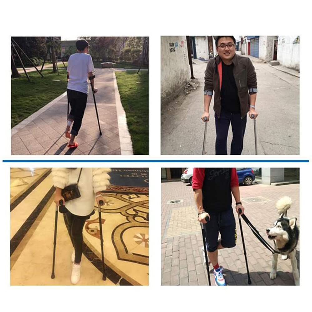 Stampelle per avambraccio,Stampelle Pieghevoli per Adulti,Stampelle ergonomiche per Camminare,10 Fermate Regolabili in Altezza,Punte in Gomma Antiscivolo,Unisex