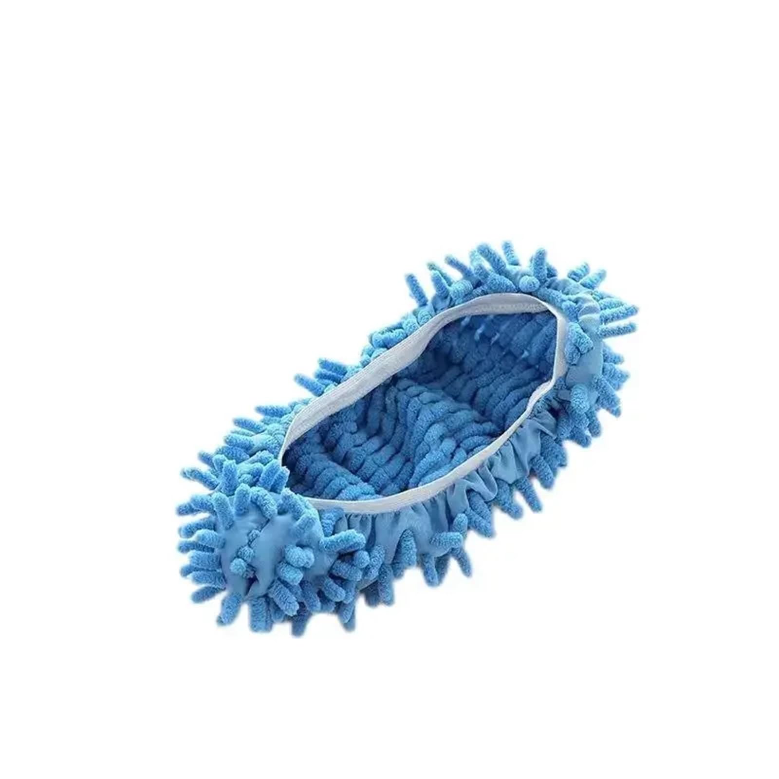 Mop Slippers Cleaning Mopping Shoes Water Uptake Foot Socks(Blue-1Pc)