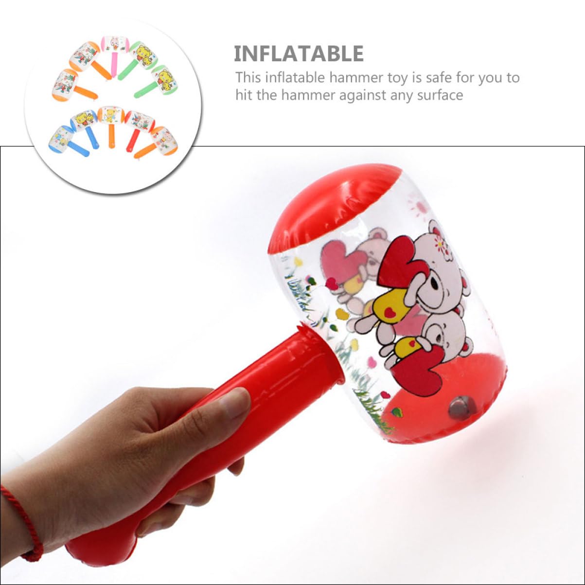 8kawałki Inflacyjnych Młotków z Dzwonkiem Funny Inflatable Hammer Do Imprez i Gier Idealny Urodziny i Festiwale Bezpieczne i Wytrzymałe Akcesoria Zabawowe
