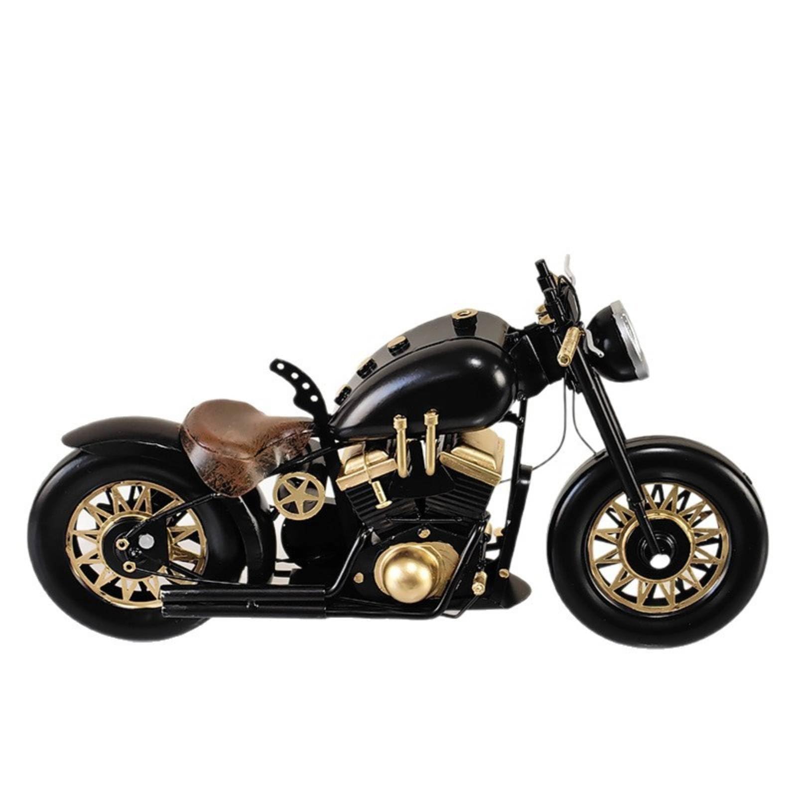 Escultura de motocicleta vintage de metal para decorar salones