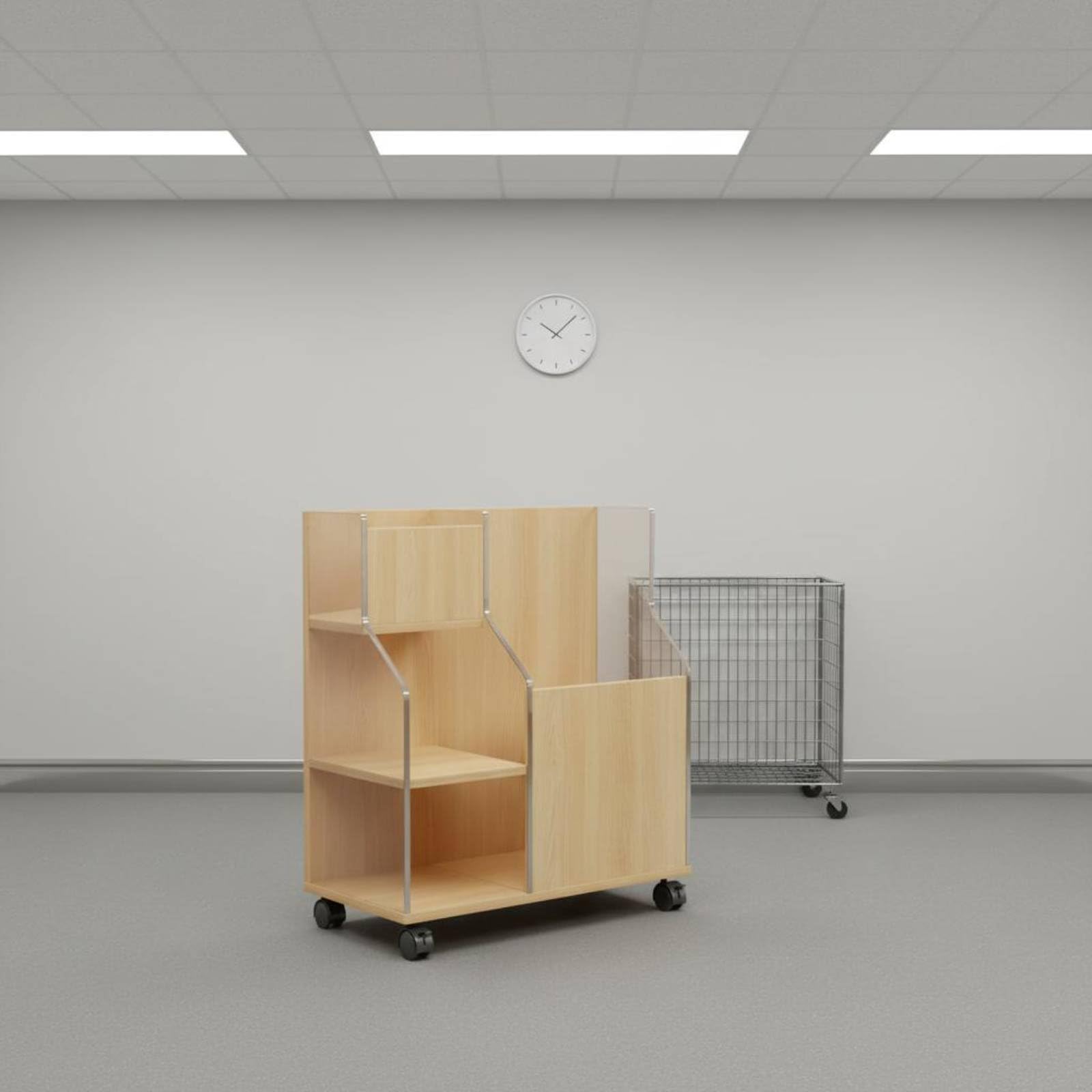 Soporte para Equipo de Fitness Organizador Estantería Carrito Portacolchonetas con Ruedas Bloqueables Material Acrílico y Tablero Apto para Gimnasios