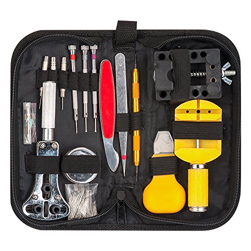 Preisvergleich Produktbild Uhrenwerkzeug Set, BAKTOONS 145tlg Uhrmacherwerkzeug Uhr Werkzeug Tasche Reparatur Set Uhrwerkzeug Gehäuse Öffner watch tool