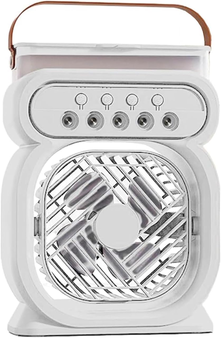Portable Desk Fan with Water Mist Spray,3 Speeds Adjustable Humidifier Misting Fan USB Charging,Personal Table Ice Air Cooler Fan Silent Air Conditioner Fan for Women Men Home Office Bedroom(White)