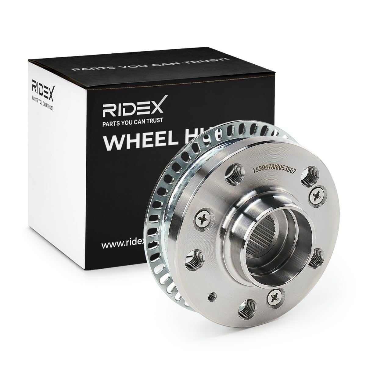 RIDEX 653W0002 Moyeu de roue Avant Arrière avec bague ABS sans roulement de roue Compatible avec VW Golf IV 3/5 portes 1J1