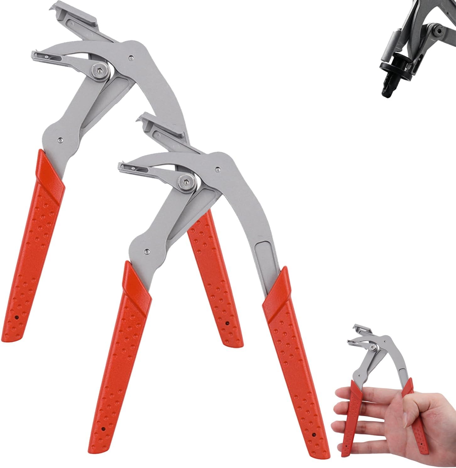 Clip Removal Tool, Car Clip Pliers with Spring-Loaded Lever, Panel Clip Pliers 17-4 Stainless Steel Car Clip Remover Tool for Auto Trim & Fastener Removal (2PC)