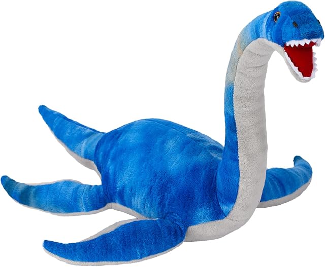 Plesiosaurus Plush Toy, 45 cm Dinosaur Stuffed Animal Throw Plushie Pillow Doll, Soft Blue Fluffy Friend Hugging Cushion - Present for Every Age & Occasion (g-0109)