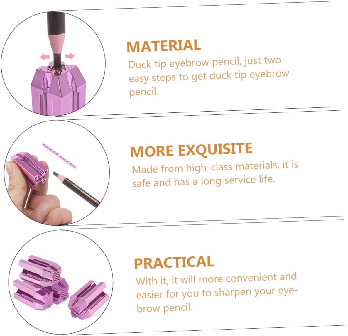 Plastic Makeup Pencil Sharpener 2pcs for Eyebrow and Eyeliner