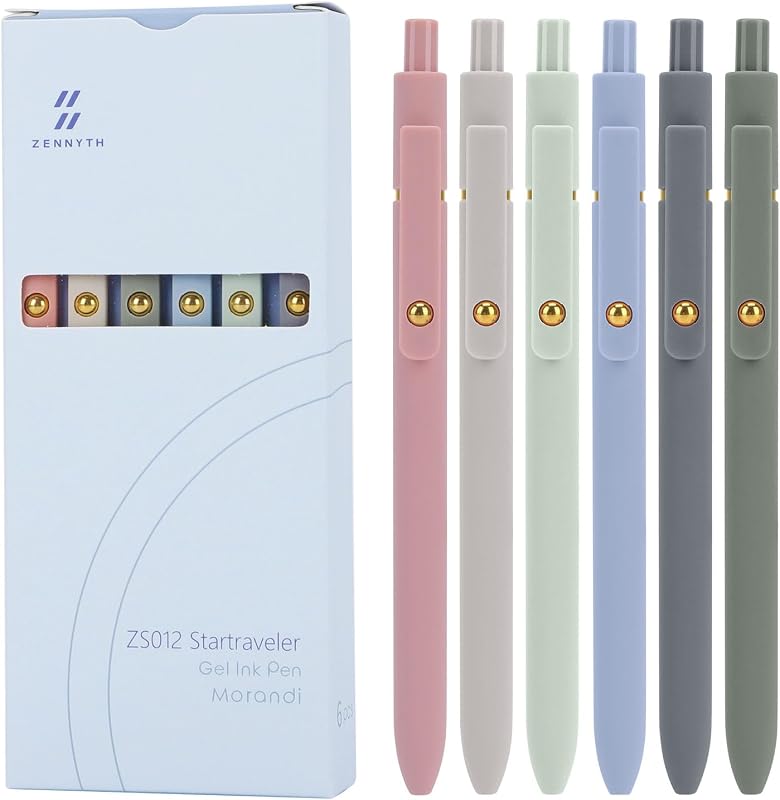Bolígrafos de gel Ddaowanx, 6 bolígrafos retráctiles de tinta azul de secado rápido de 0,5 mm | Bolígrafos de punta fina para escritura suave para diario, bonitos suministros escolares y de oficina, rellenos de medias, regalos para mujeres