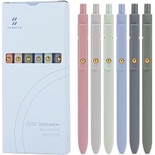 Ddaowanx Gel Pen 0.5mm Fine Point Quick Dry Blue Ink Pen Retractable Cute Colorful Barrel Smooth Writing Pen Aesthetics Gift for Men and Women 6 Blue Ink