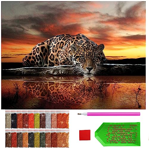 ARTULIO Diamond Painting Kit Completo - Tigre al atardecer - 30x40 cm – Pintura diamante, Dibujos Pintar con diamantes