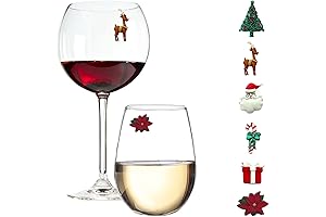 Christmas Wine Glass Charms - Magnetic Holiday Hostess Gift