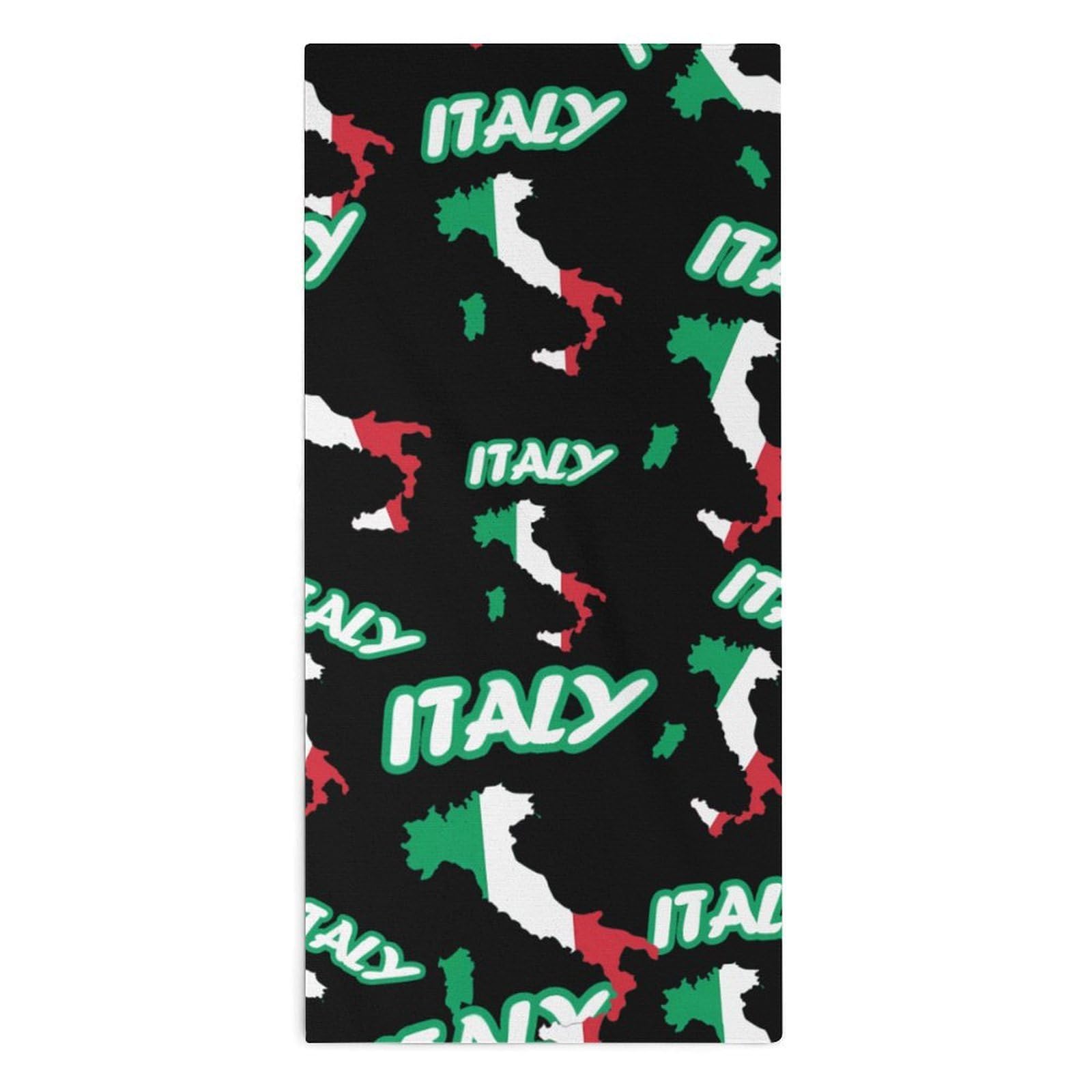 NCLQVJXZKHW Italy Map Italian Flag Hand Towels Soft Face Towel Gym Bathroom Travel Hotel 13"x28"