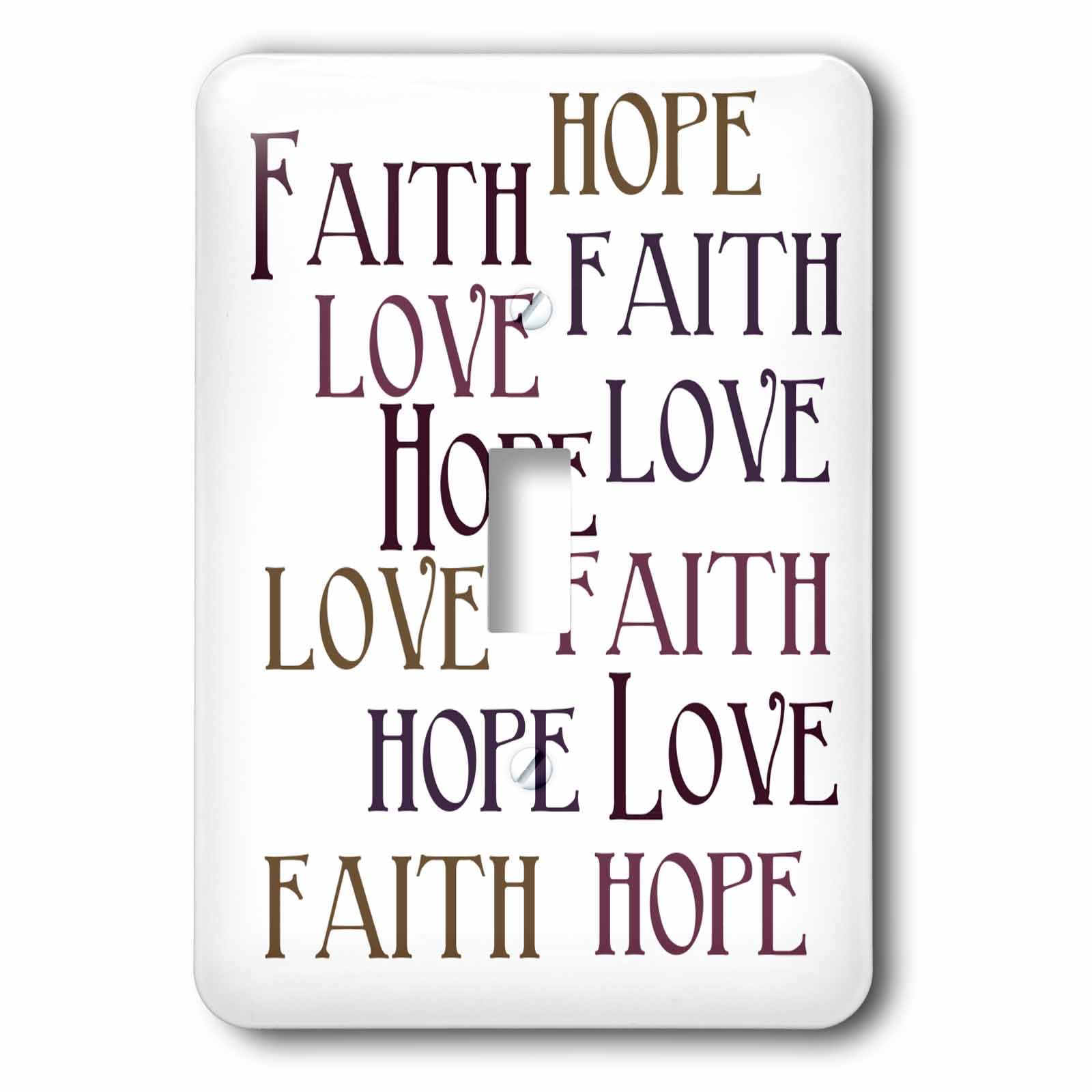 Faith Hope Love Interrupteur décoratif 3dRose lsp_186717_1 finition premium