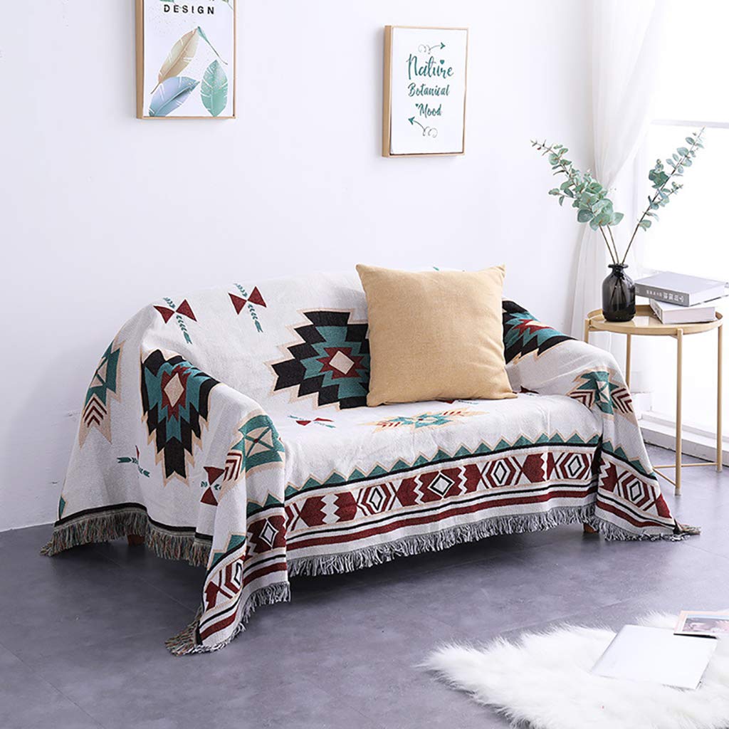 Nappe de pique-nique et jeté de canapé en coton, drapé bohème pour l'extérieur
