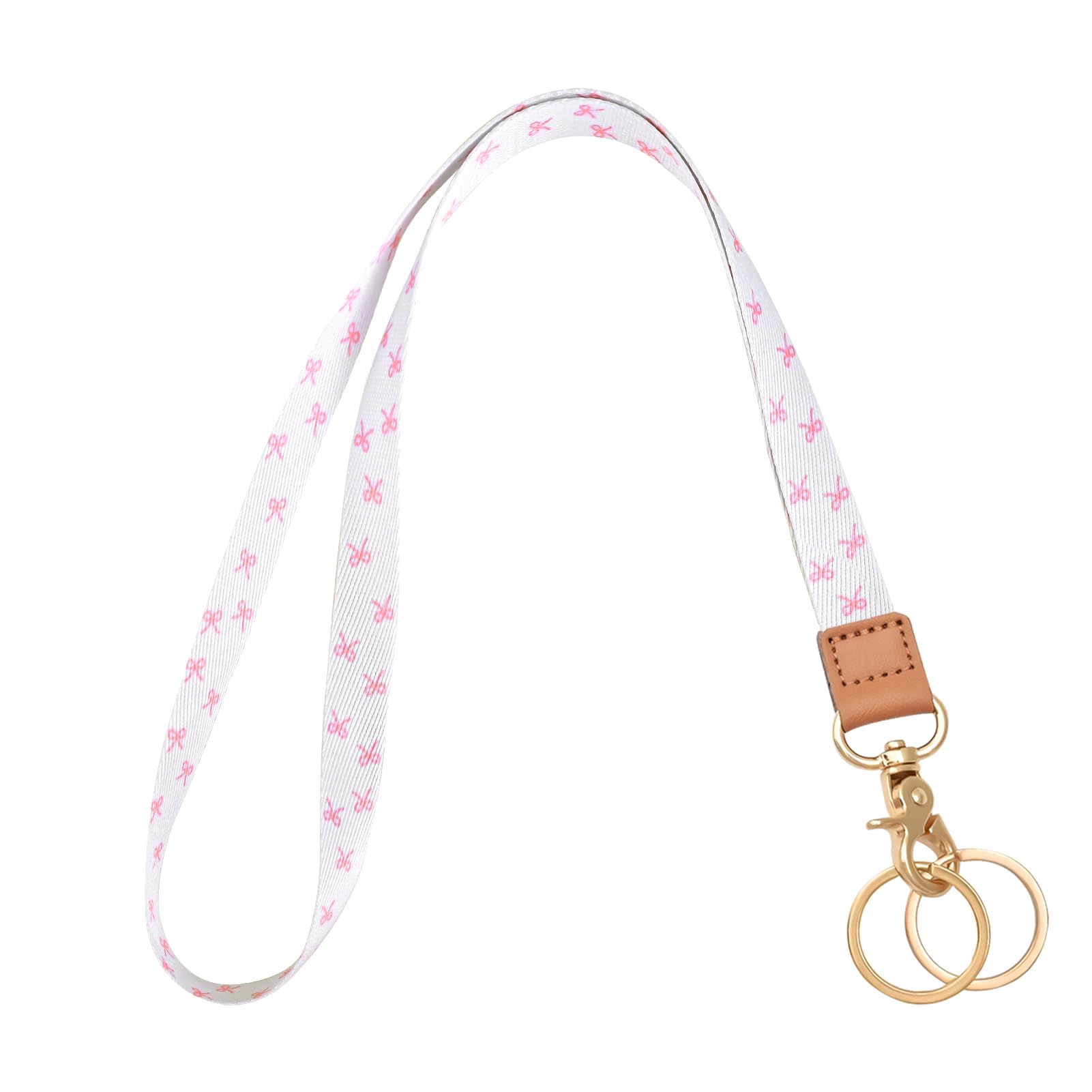 Knagsfa Lanyards for ID Badges, Neck Lanyards for Keys with Metal Hook, Cute Lanyard Keychain for Women, Small Bow — image 1